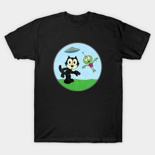 Felix the Cat and Flying Martian T-Shirt